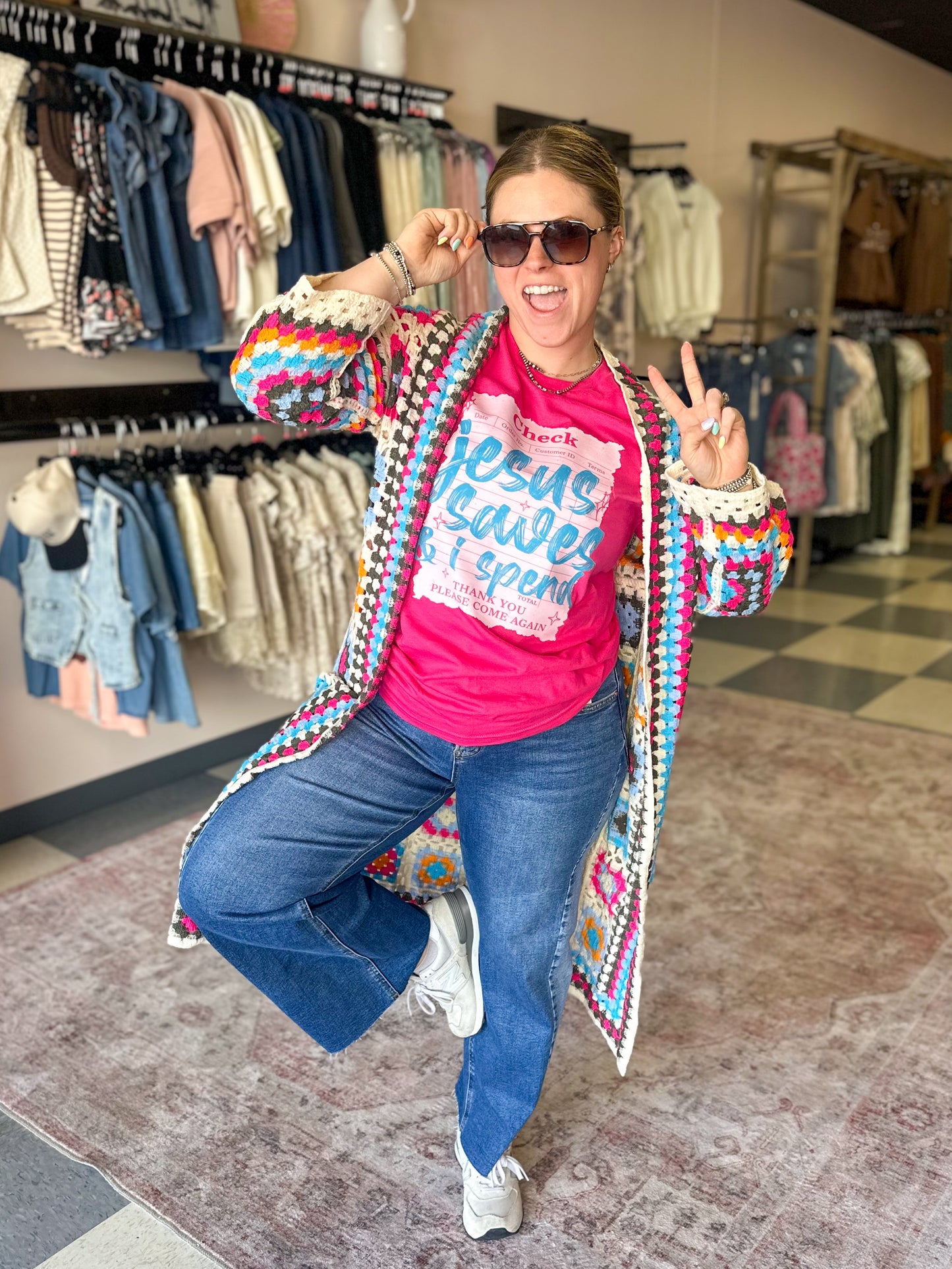 Neon Lights Crochet Cardi