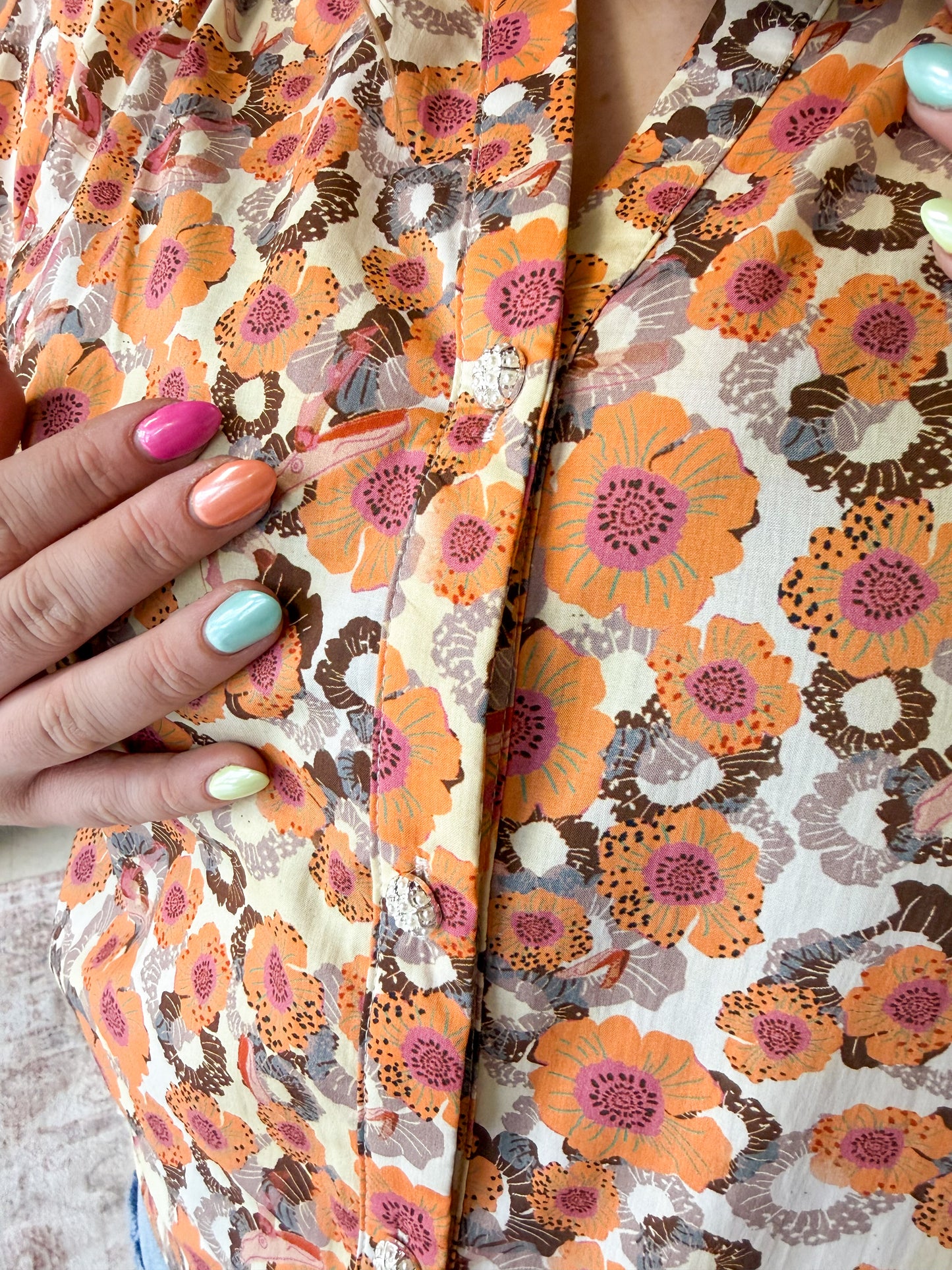 Apricot Floral Blouse