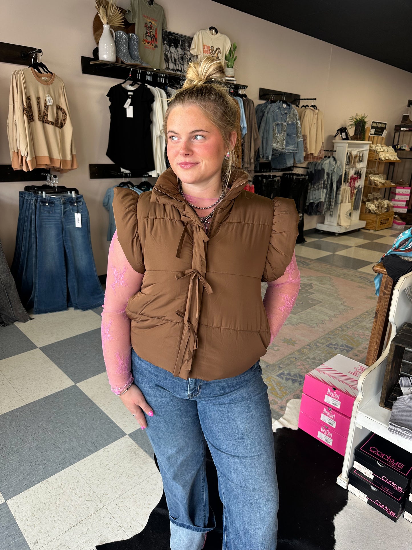 Flutter Sleeve Puffer Vest