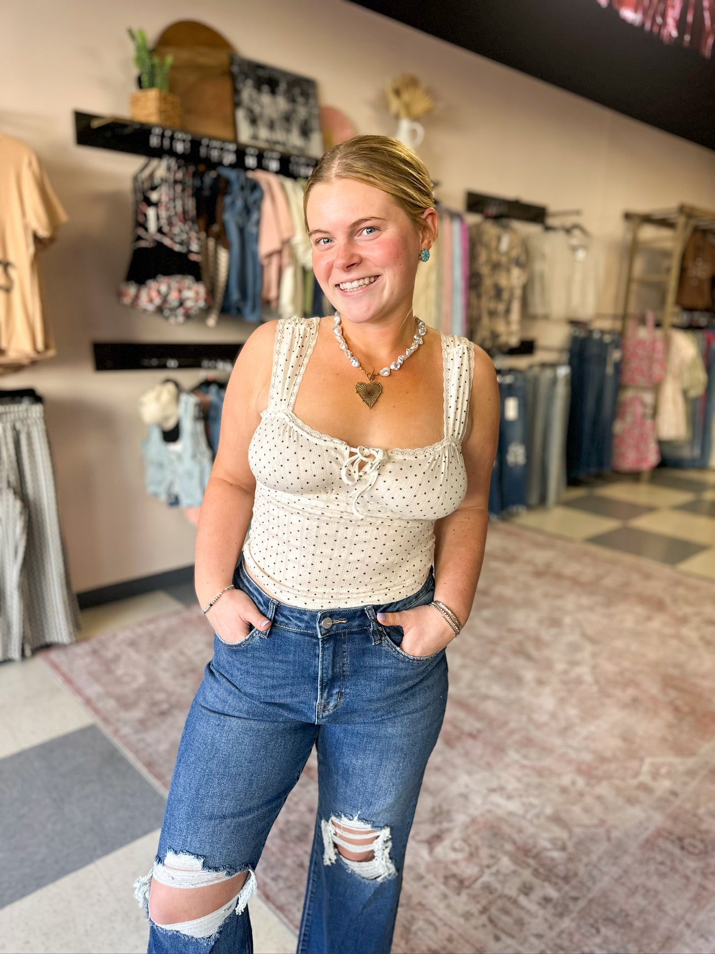 Maison Dotted Tank Top