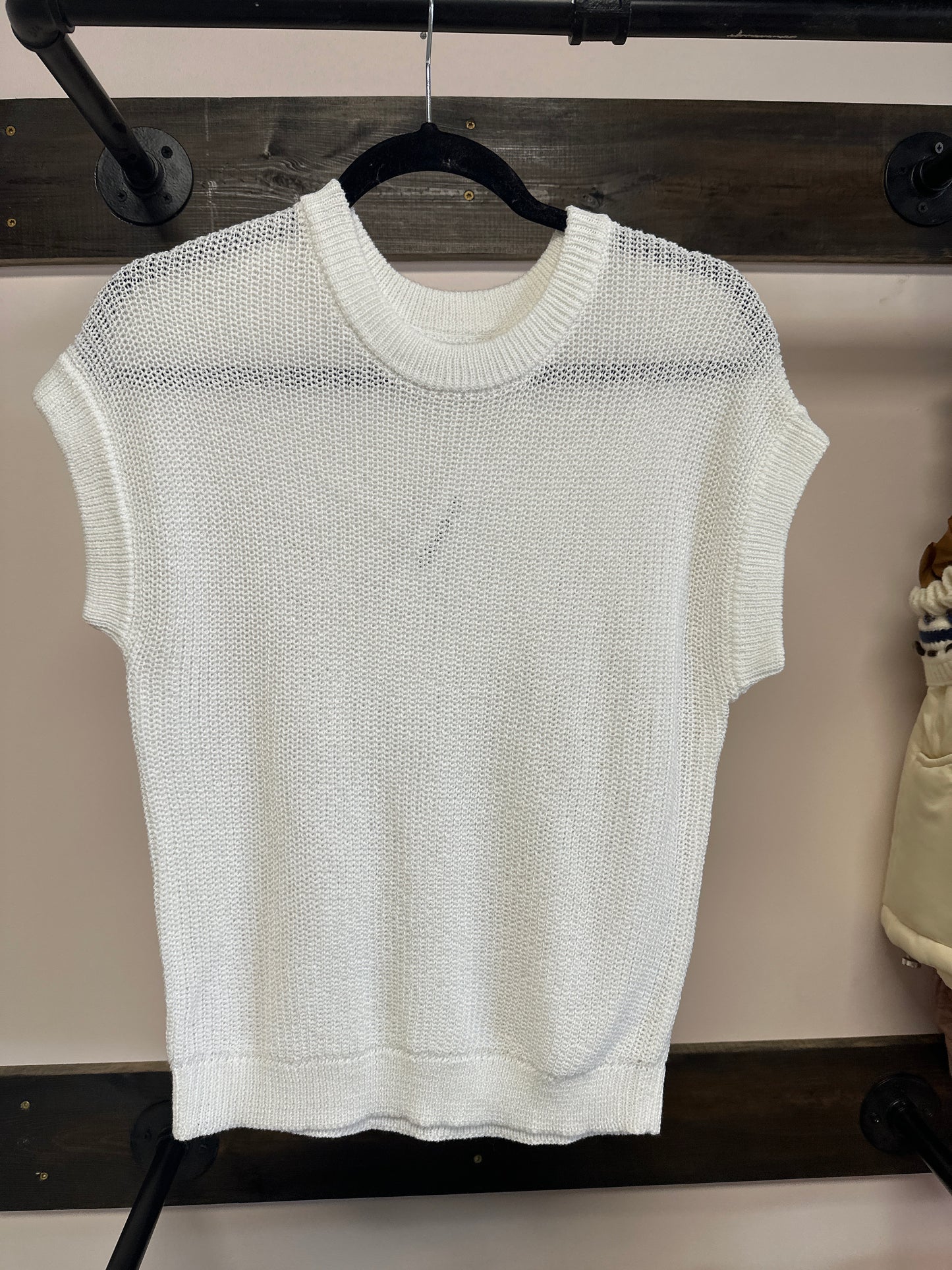 Sheer Knit Batwing Sweater Top