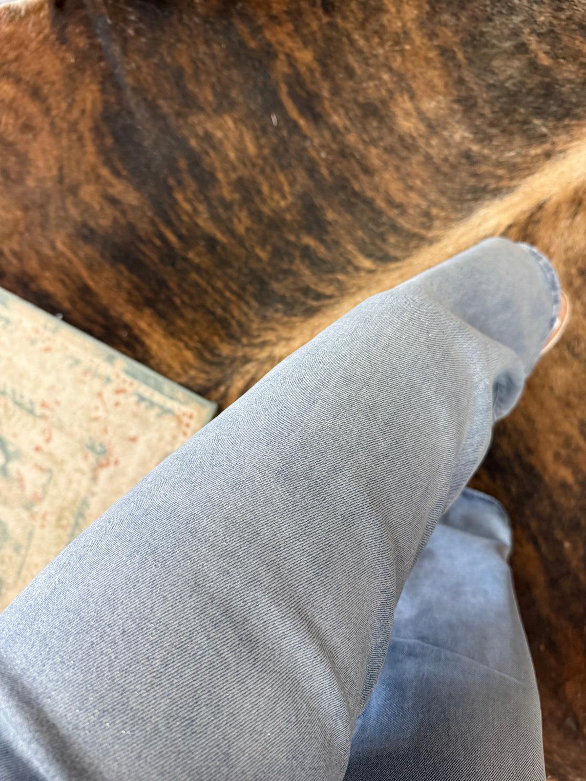 RISEN Low Rise Wide Legged Shimmer Jeans