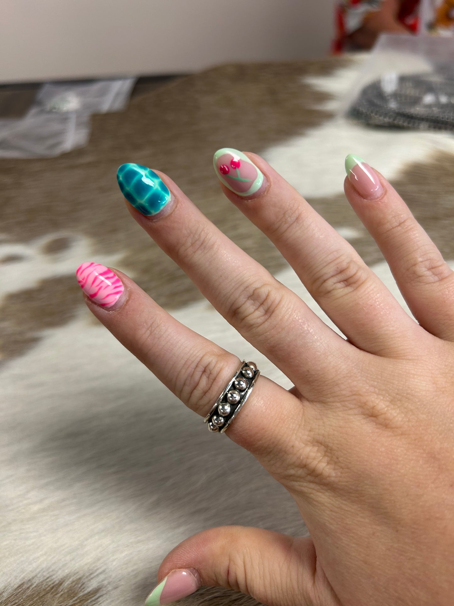 Sterling Silver Adjustable Bubble Ring