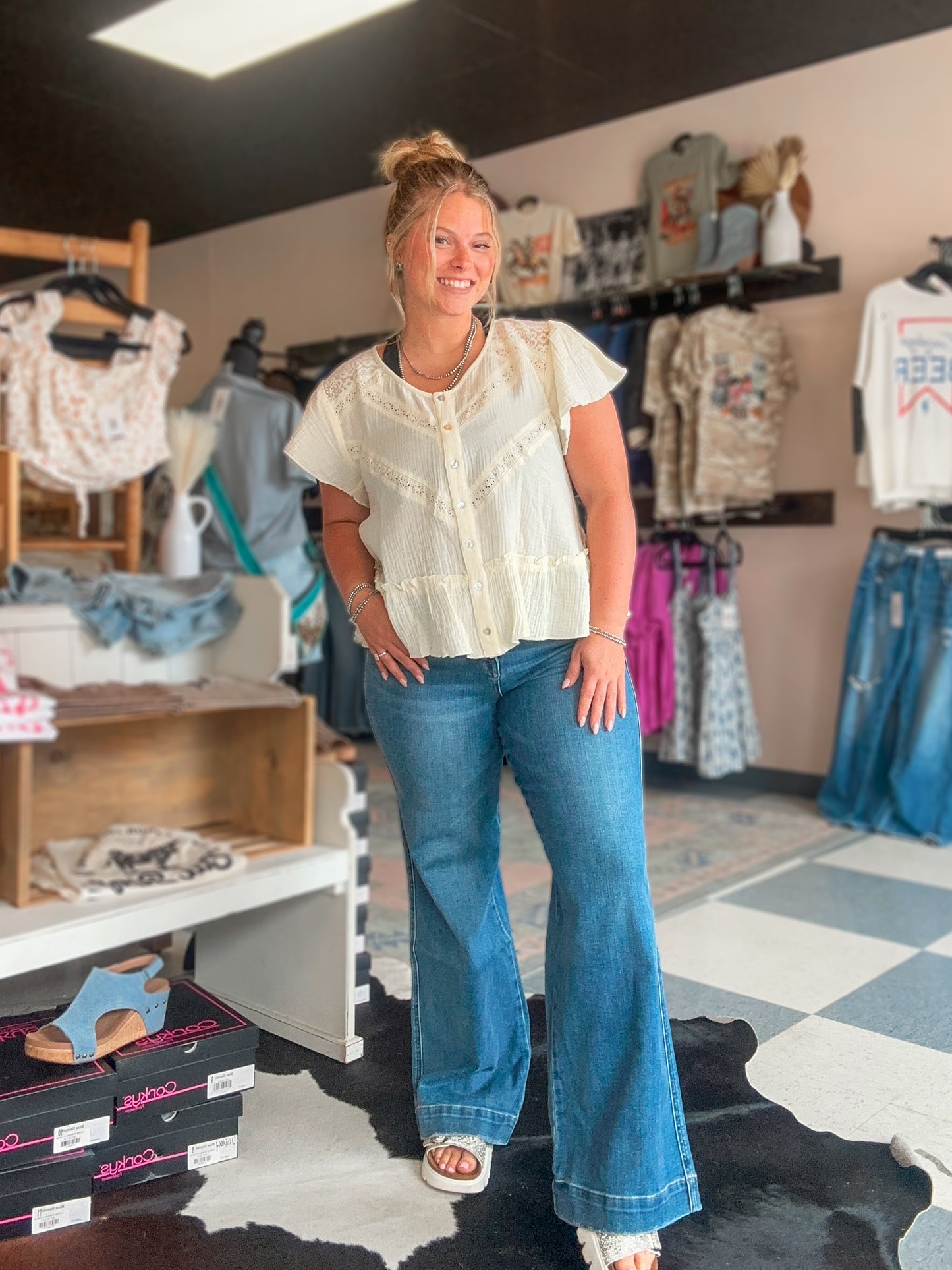MICA: Super High Rise Front Pocket Skater Jeans