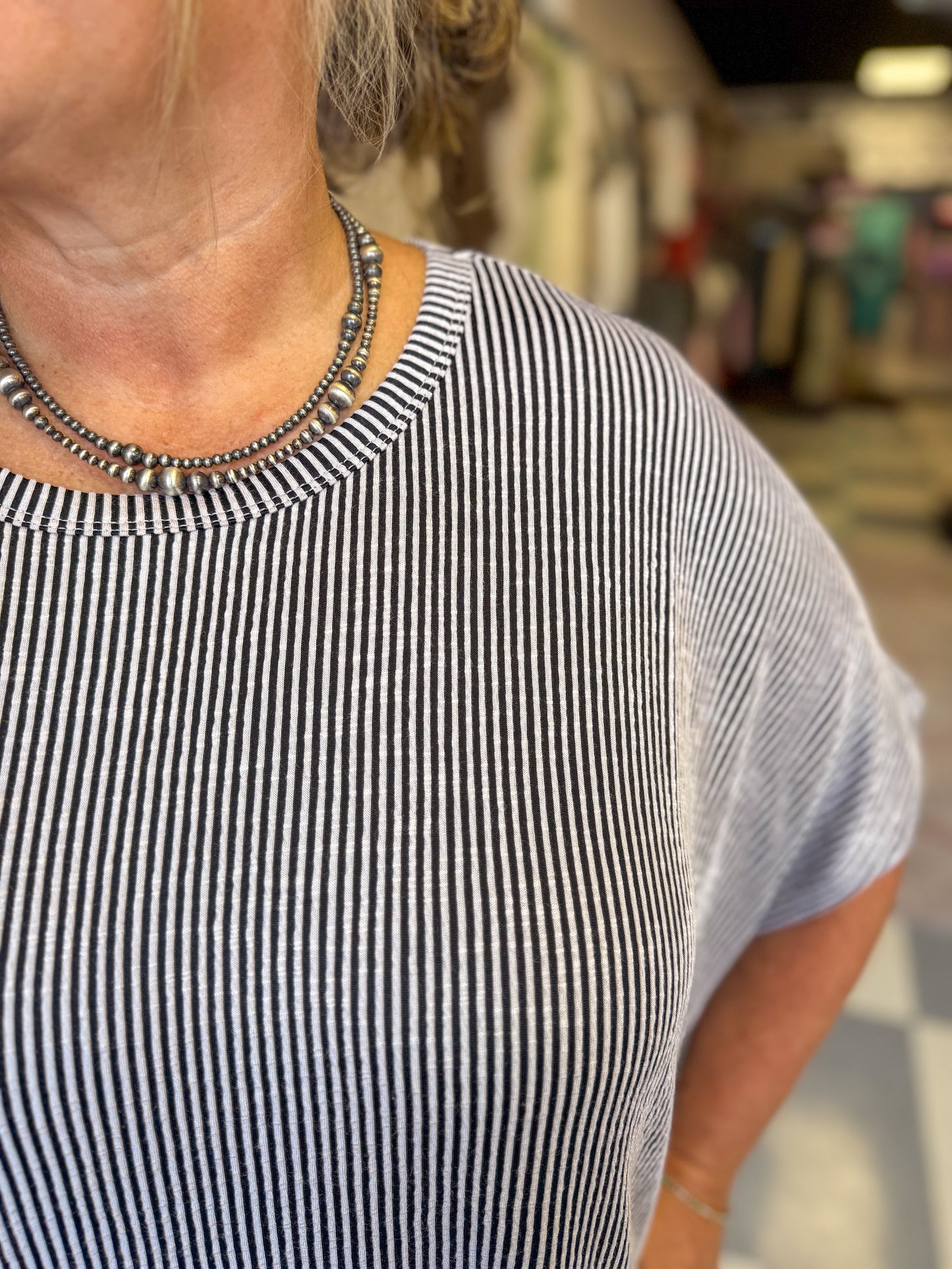 Frankie Ribbed Two Tone Top