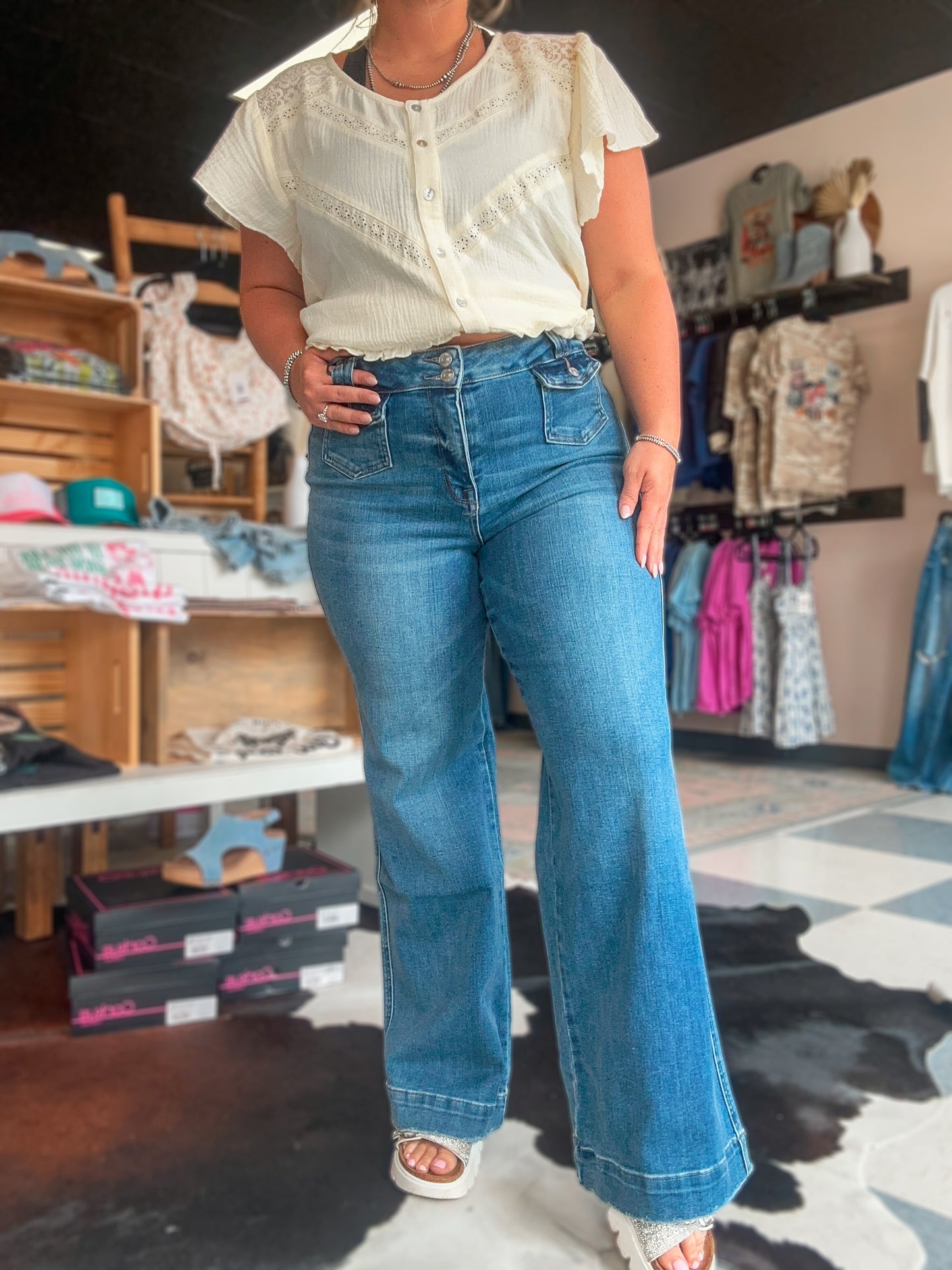 MICA: Super High Rise Front Pocket Skater Jeans