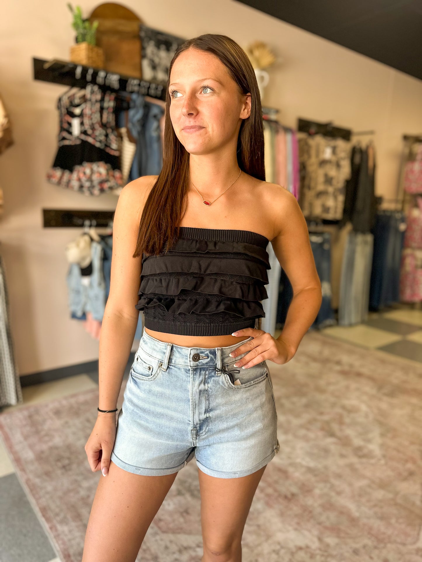 Nikibiki Ruffled Tube Top