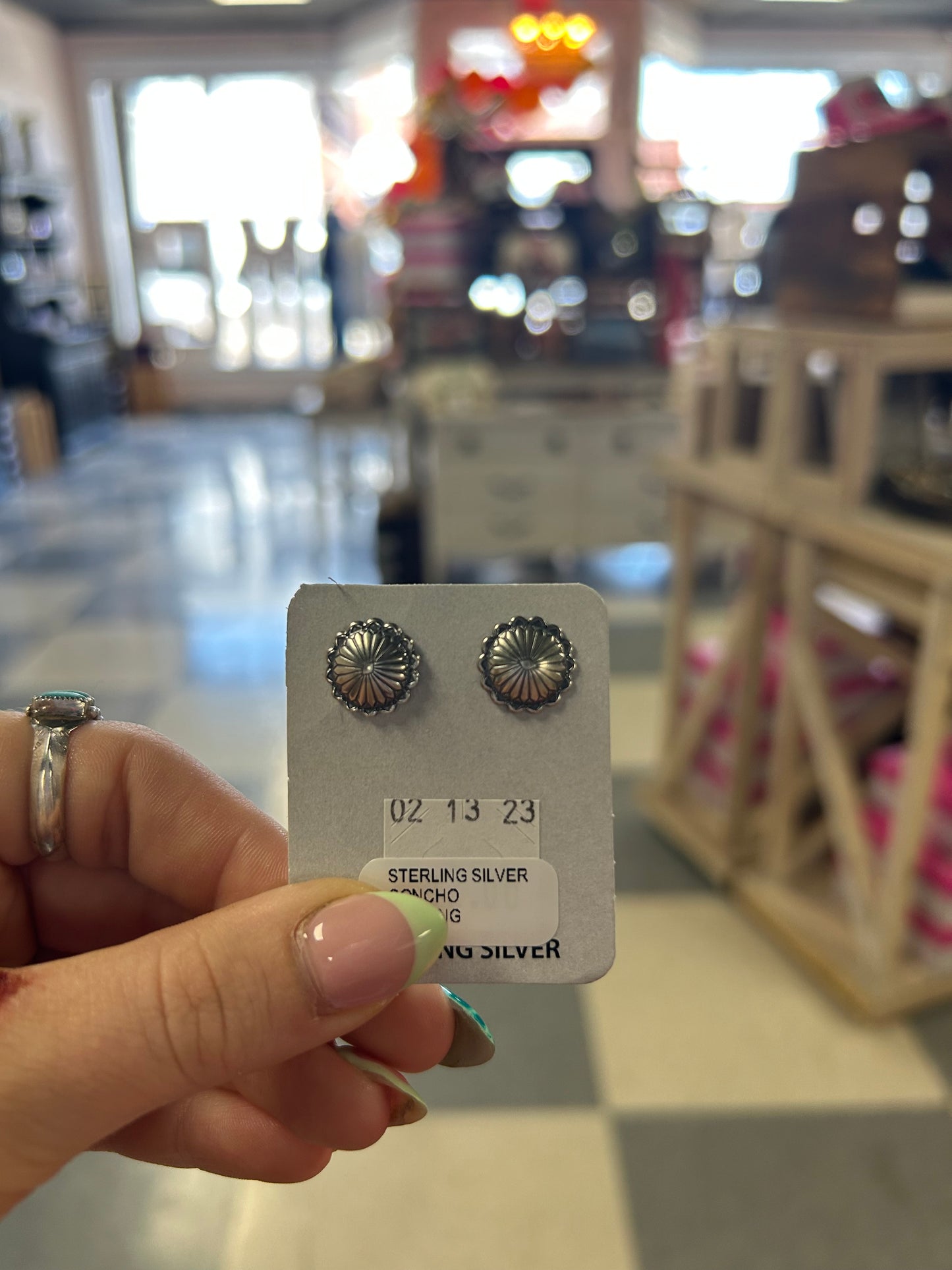 Sterling Silver Mini Concho Studs