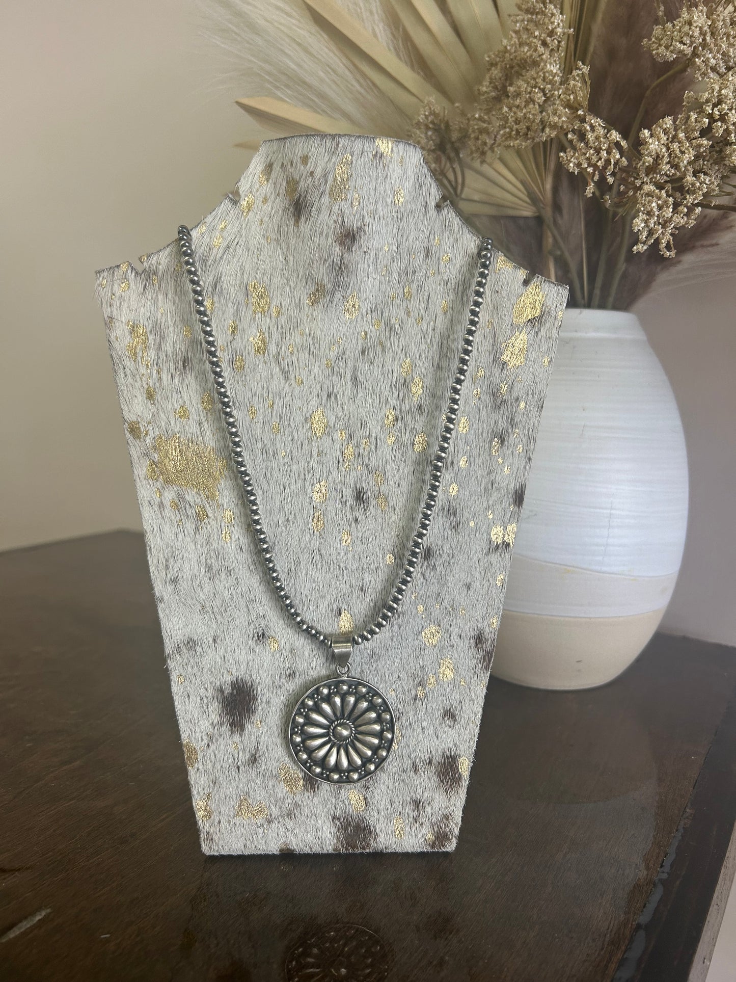 Sterling Silver Concho Pendant