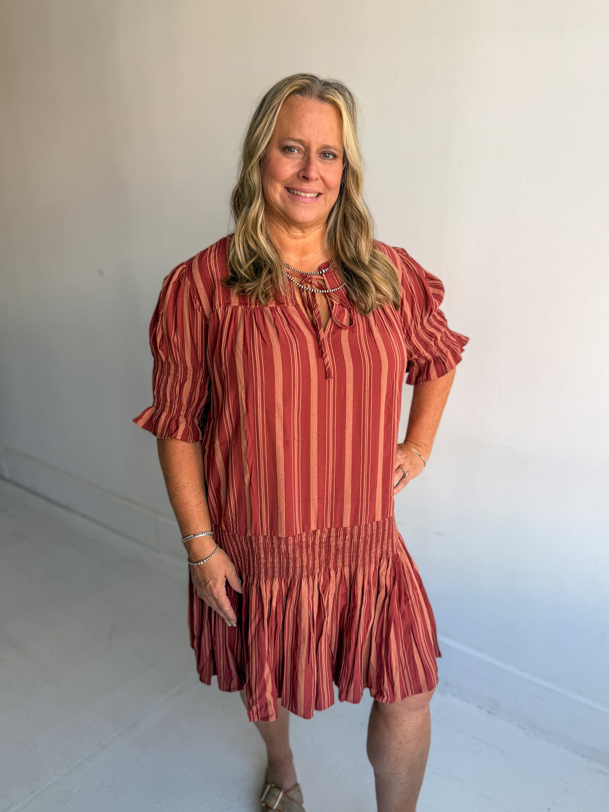 Marsala Half Sleeve Mini Dress