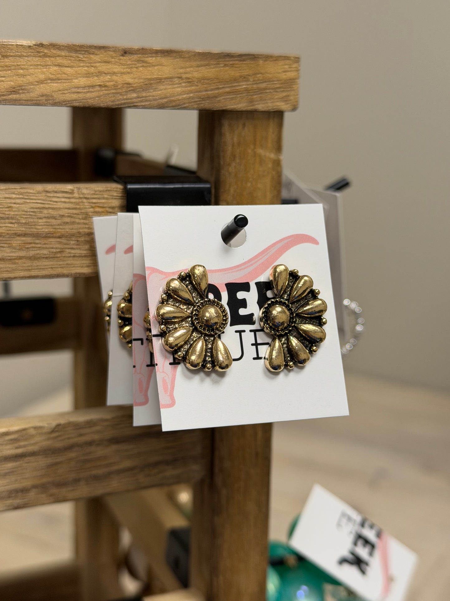 Gold Fan Earring Cluster