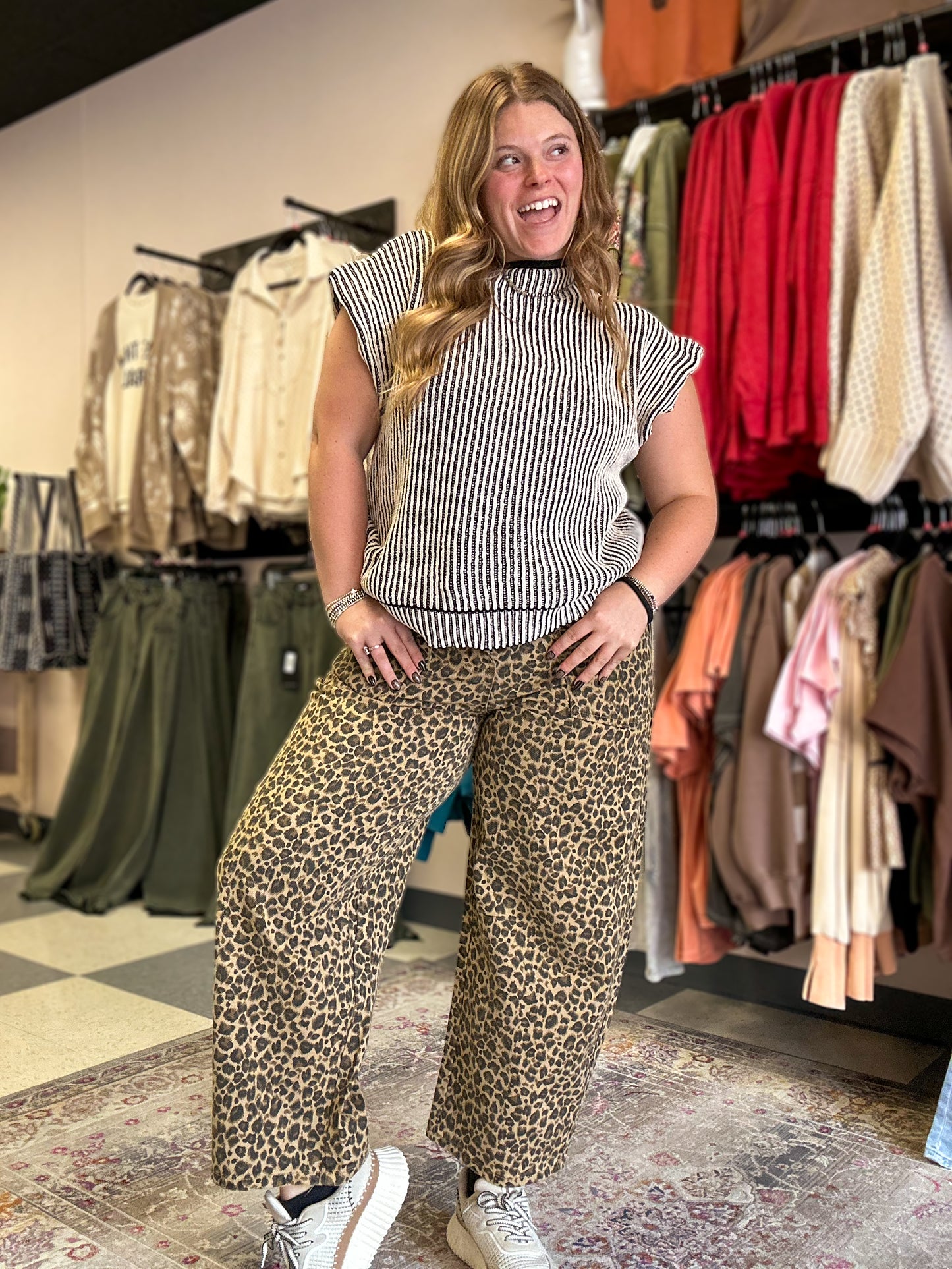 Wild One Leopard Barrel Pants