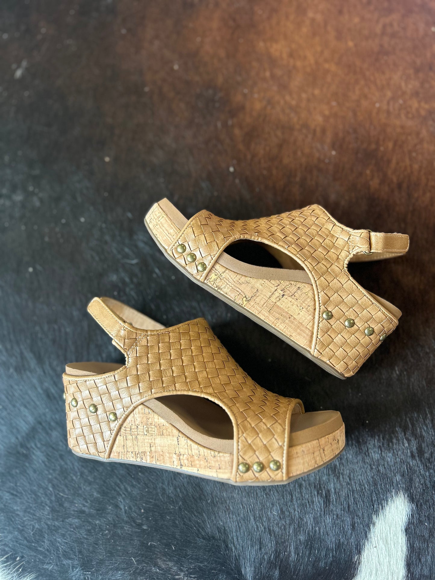 CORKYS: Carley Caramel Woven Wedge