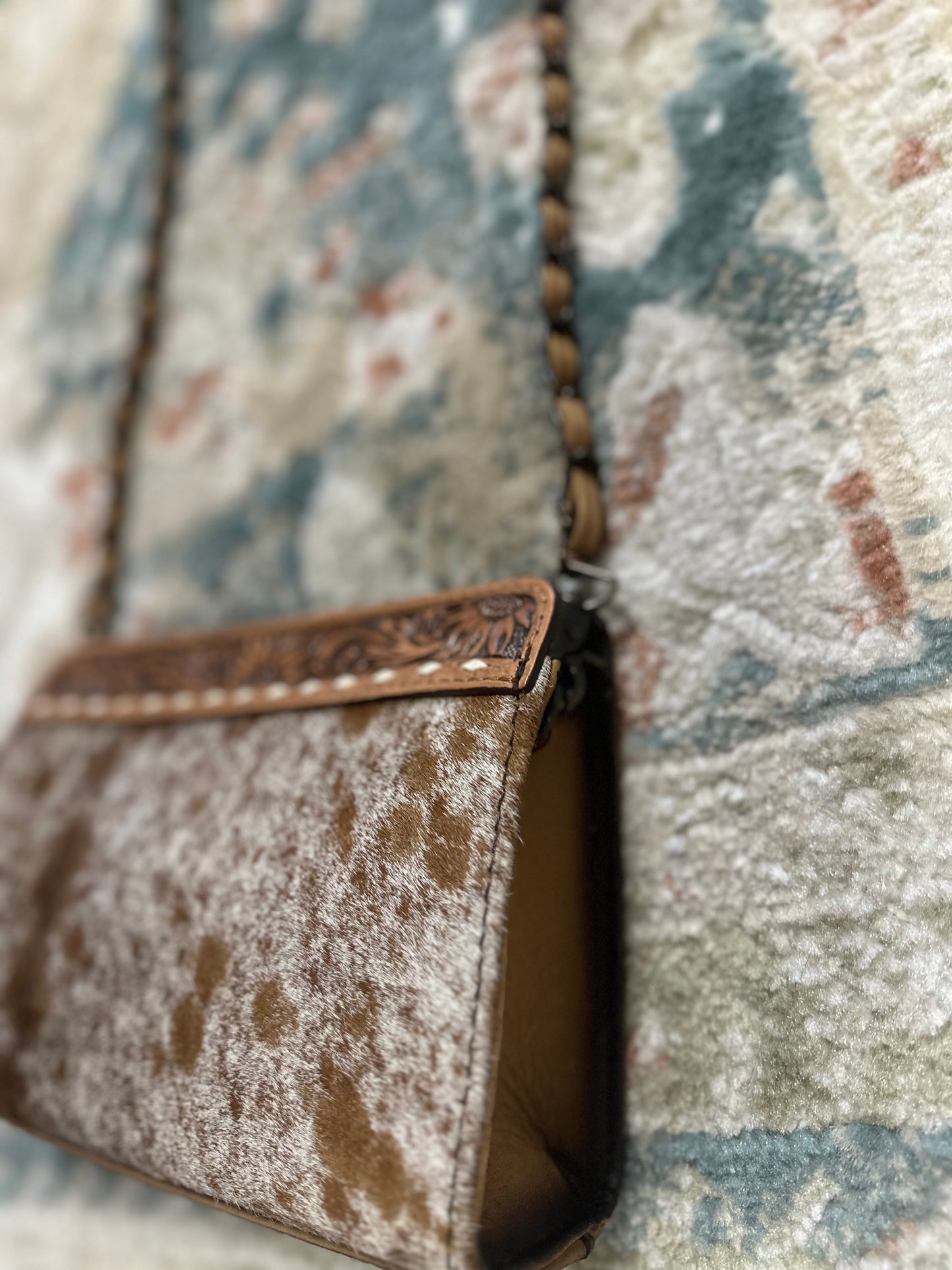 The Laredo: Authentic Cowhide Leather Tooled Crossbody