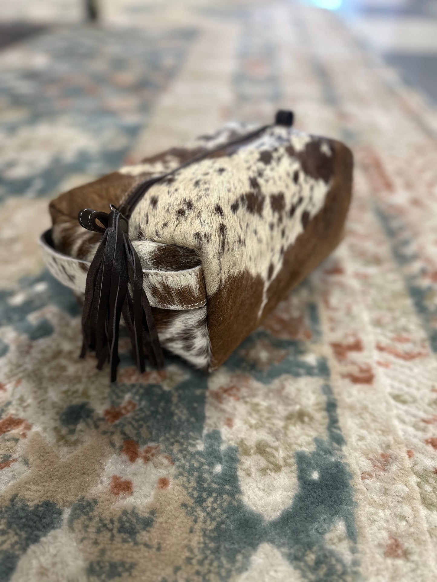 The Bonnie: Authentic Cowhide Makeup Bag