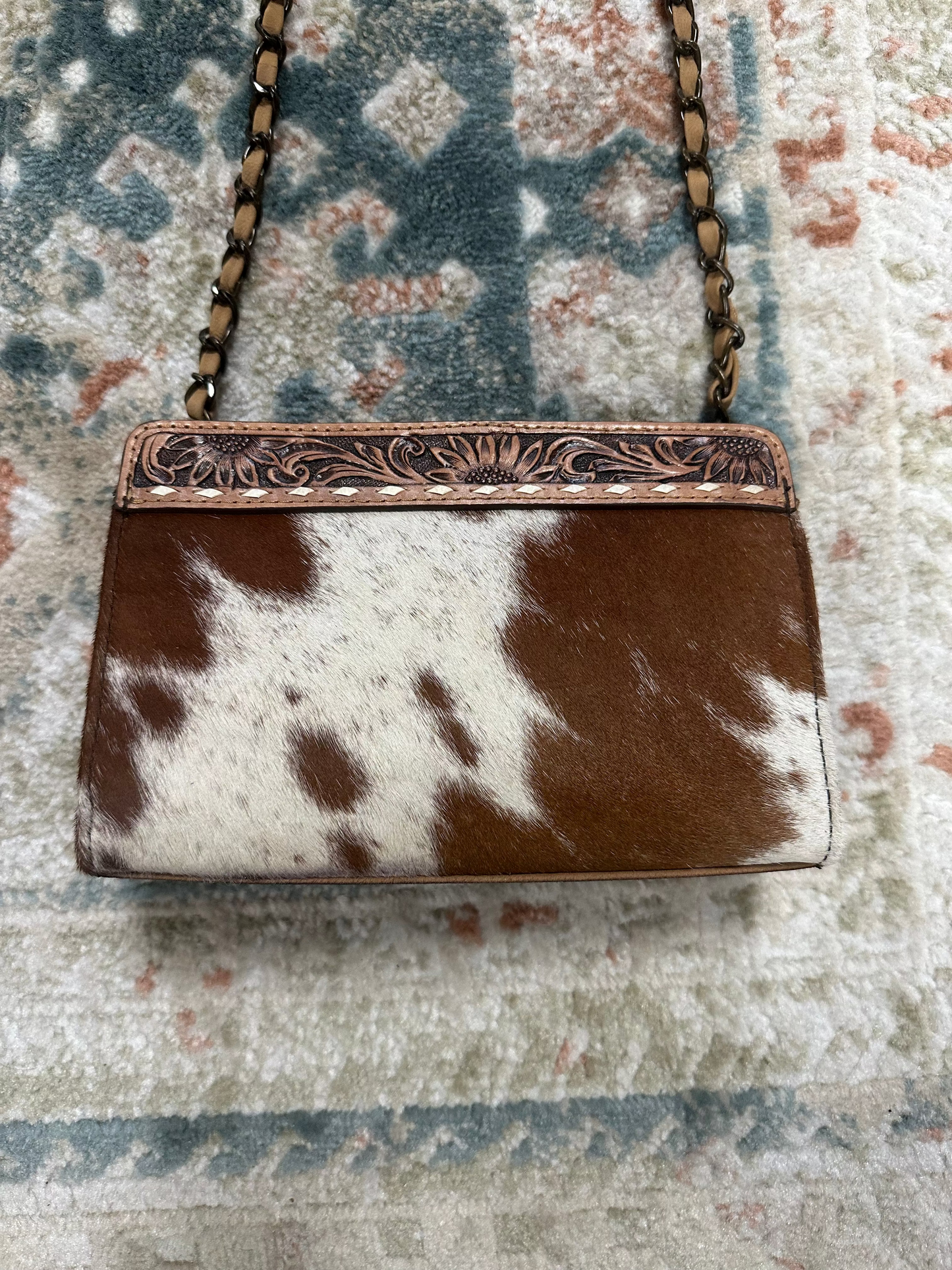 The Laredo: Authentic Cowhide Leather Tooled Crossbody