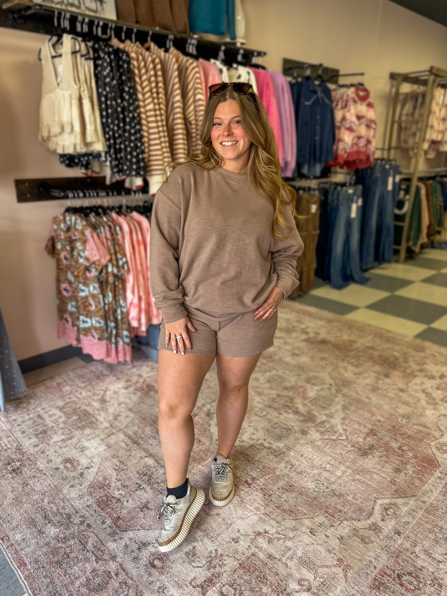 Cocoa Crewneck and Shorts Set