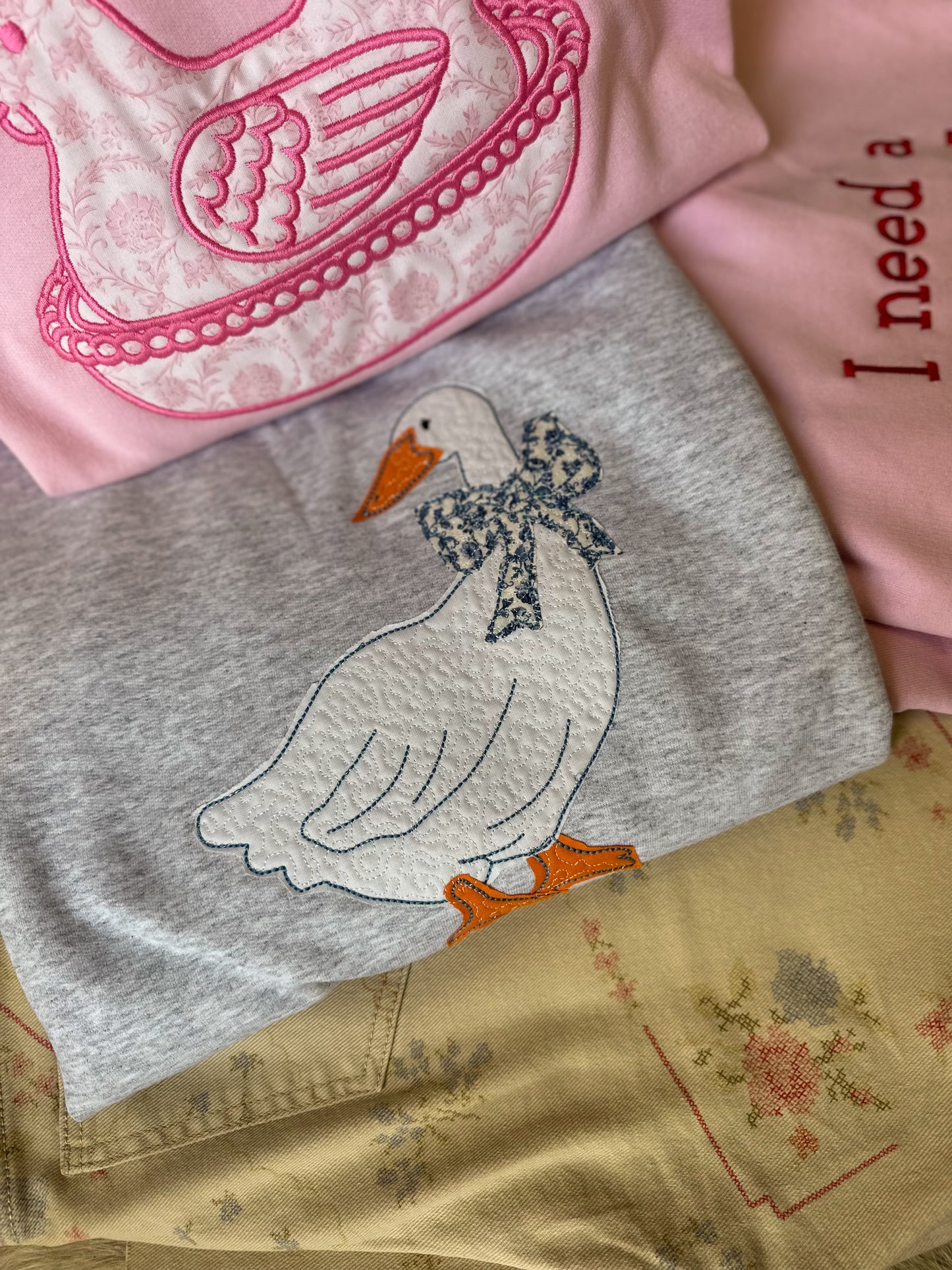 Porch Goose Embroidered Crewneck