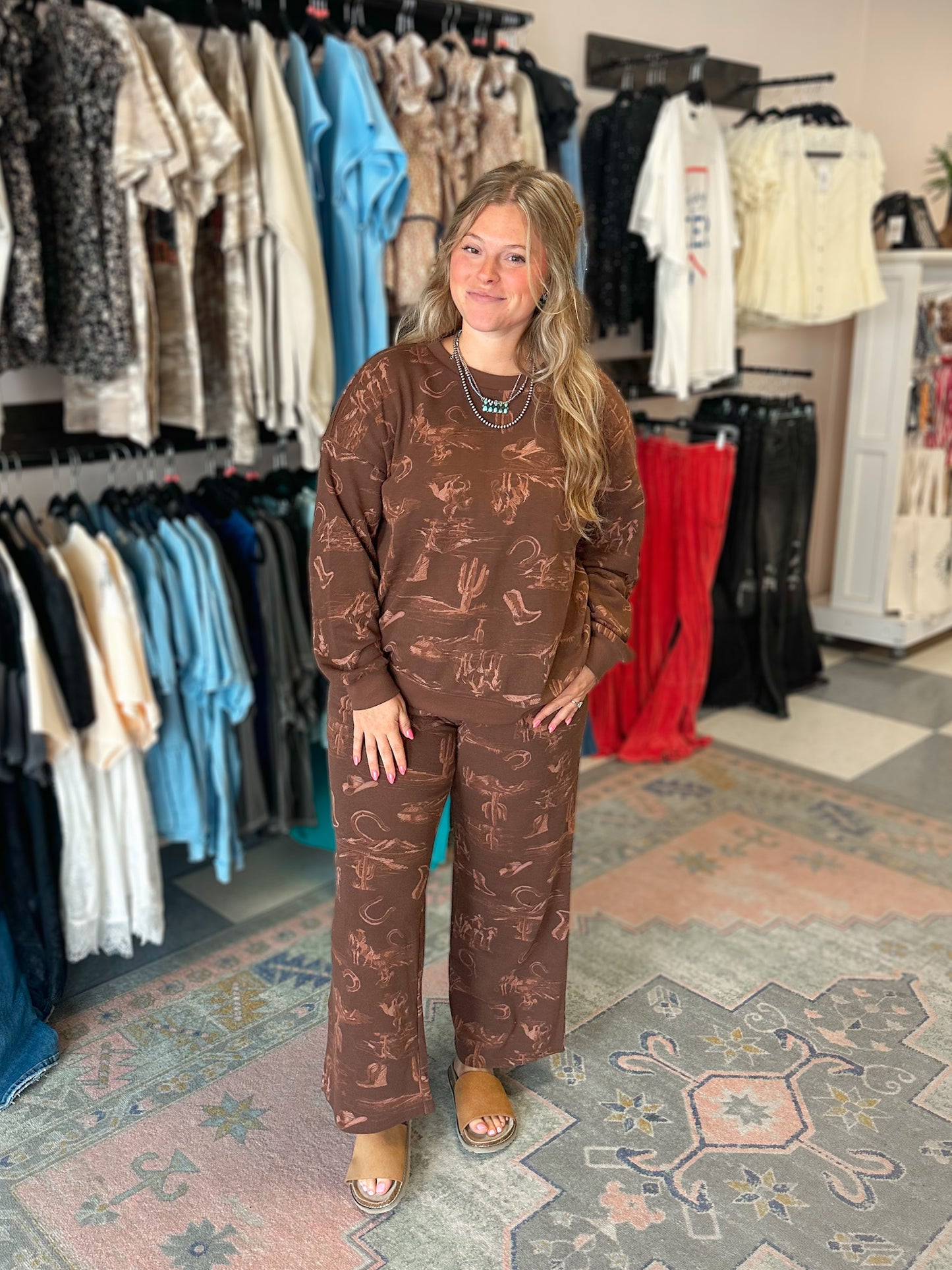 Wild West Printed Lounge Set Bottoms