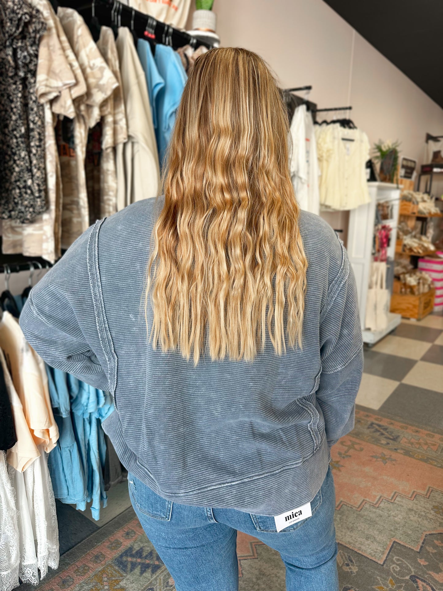 Daisey Denim Drop Shoulder Long Sleeve
