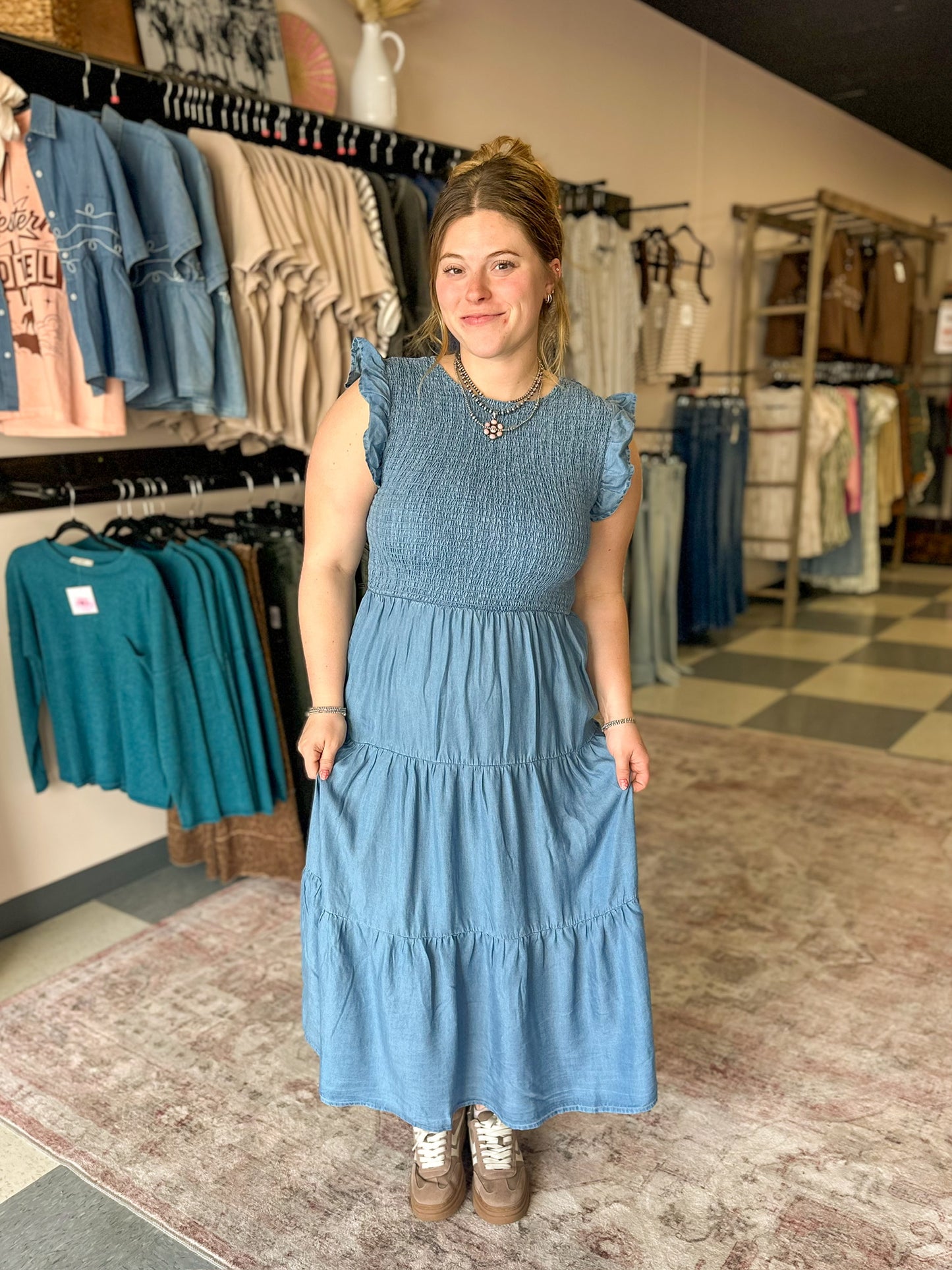 CURVY: The Heidi Smocked Ruffle Dress