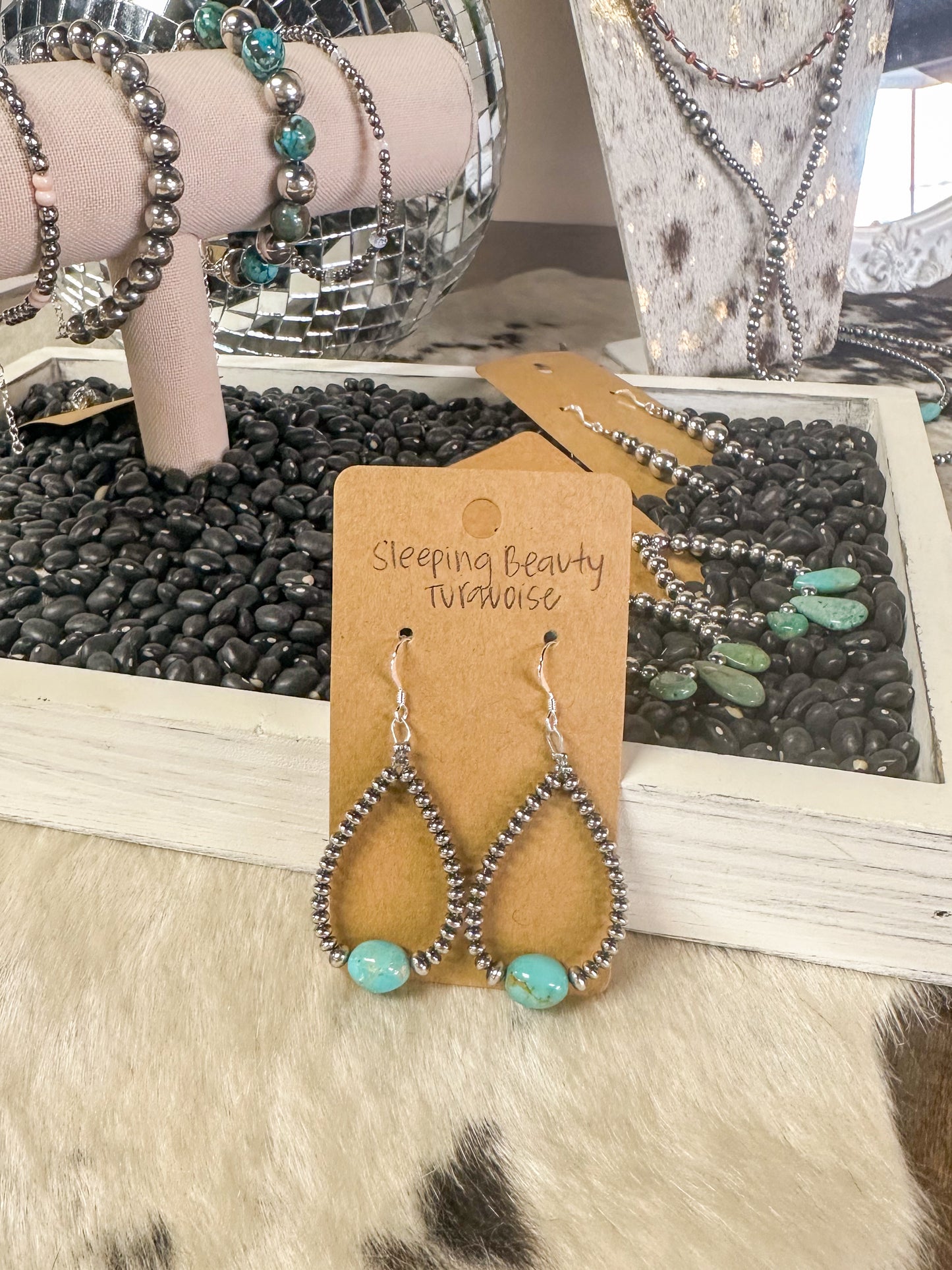 Sleeping Beauty Turquoise Teardrop Earrings – Sterling Silver