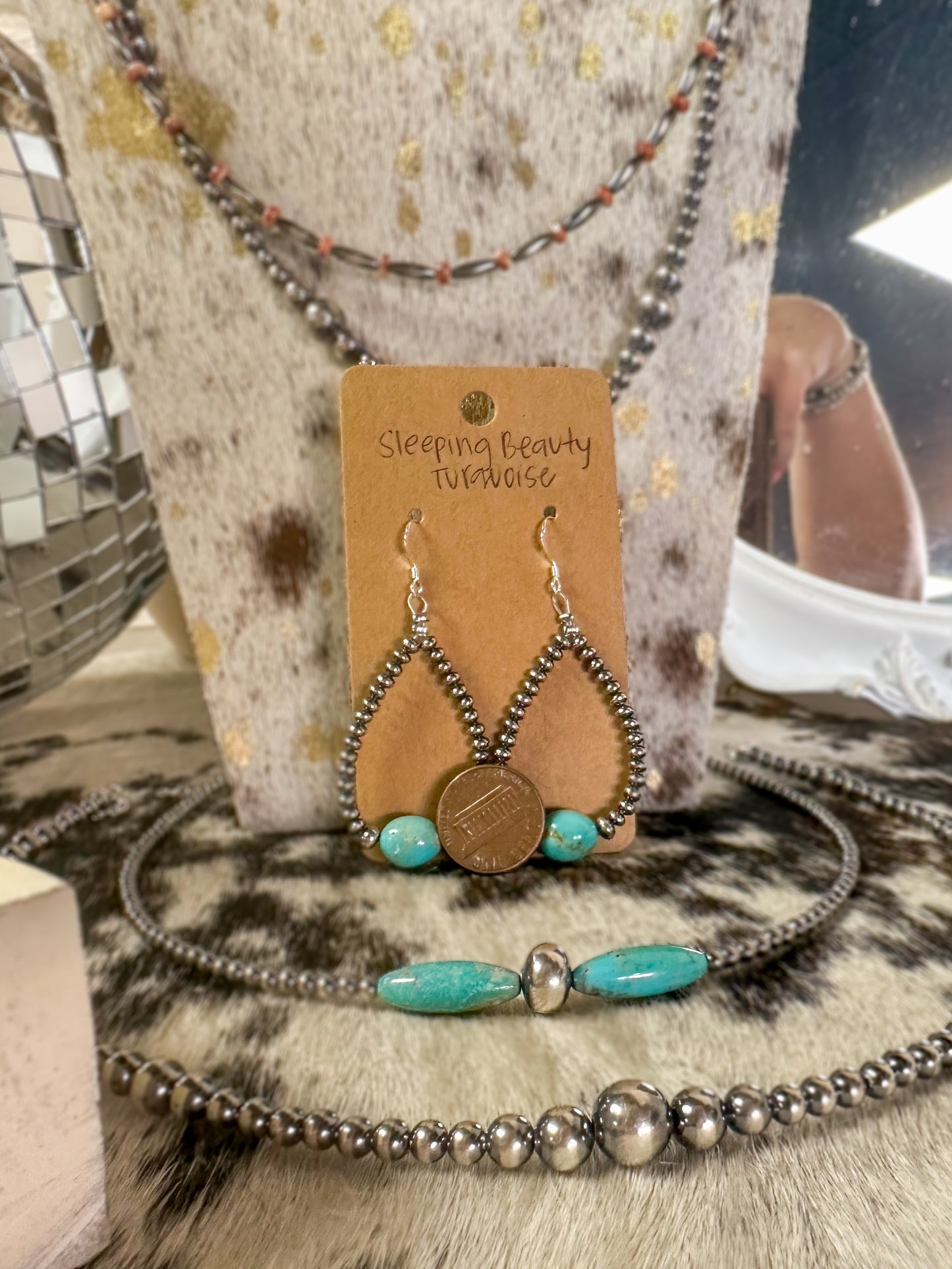 Sleeping Beauty Turquoise Teardrop Earrings – Sterling Silver