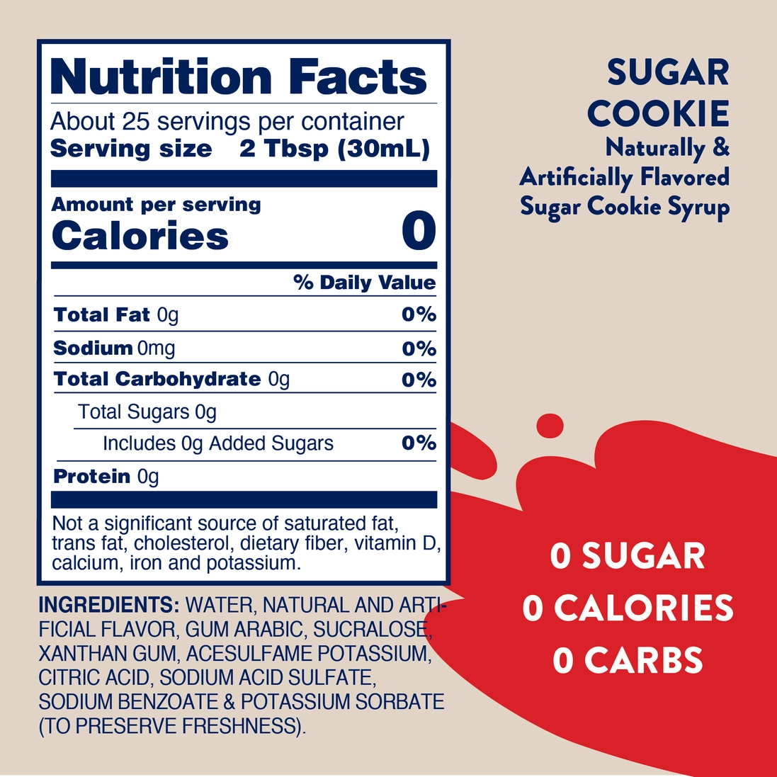 Jordan's Sugar Free Sugar Cookie Syrup