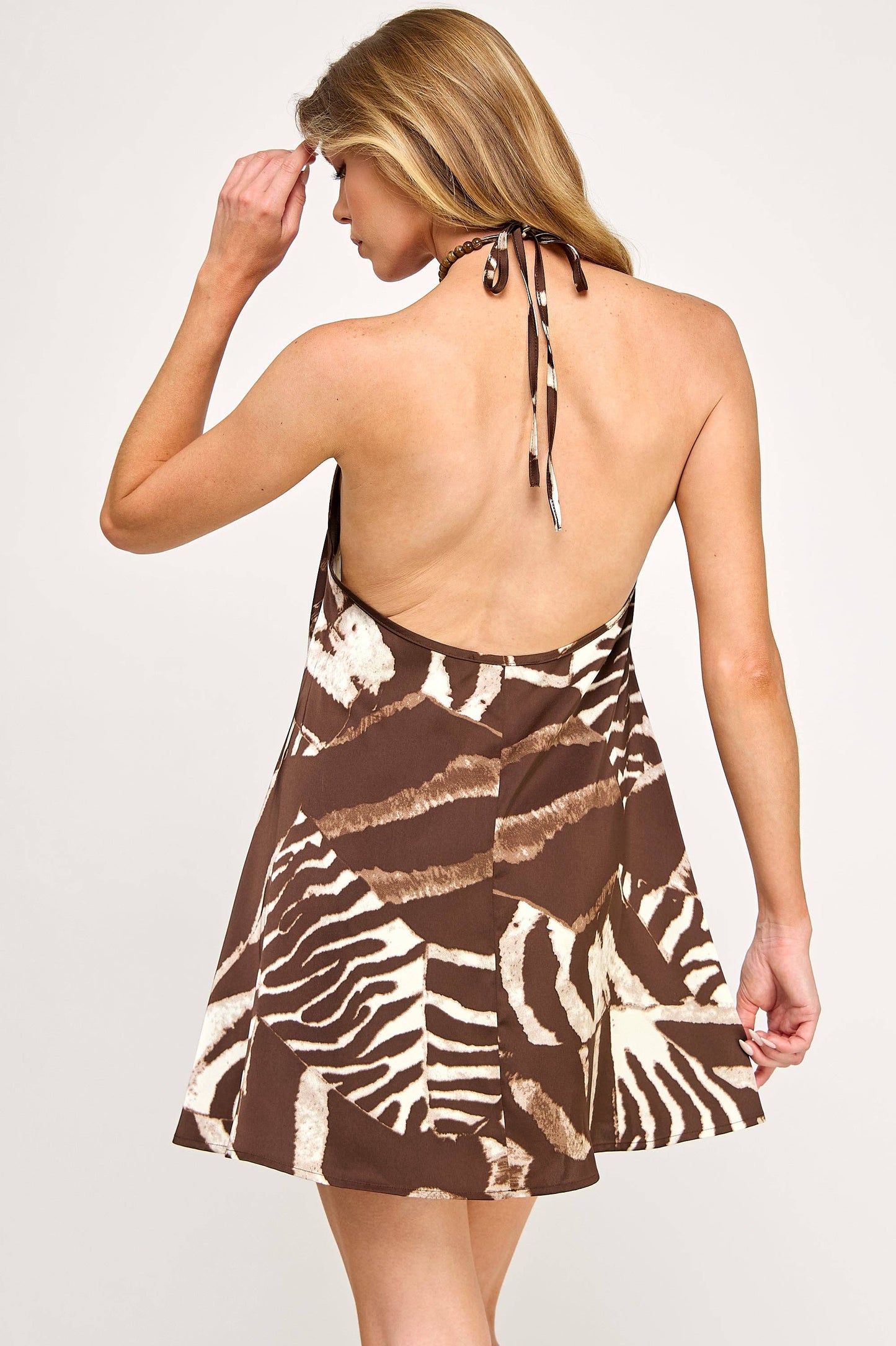 Steeley Satin Backless Mini Dress
