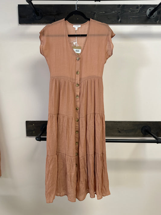 Sienna Faux Button Down Midi Dress