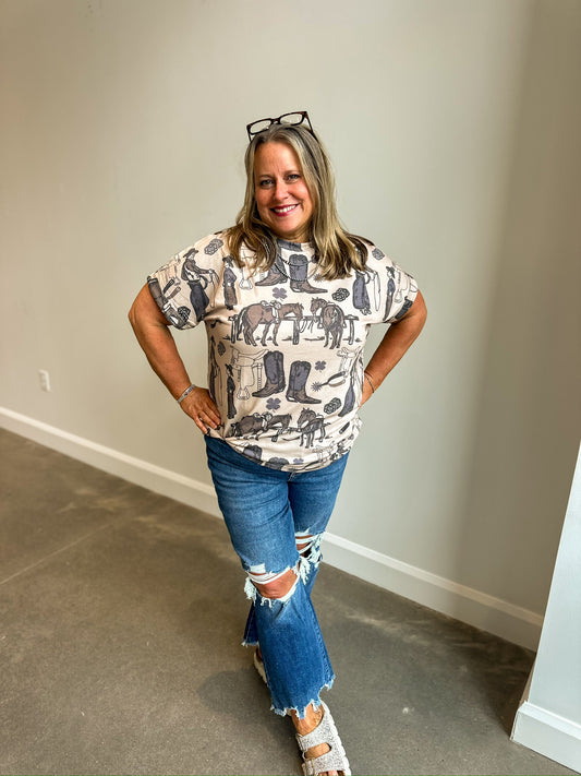 Future Gens Western Print Top
