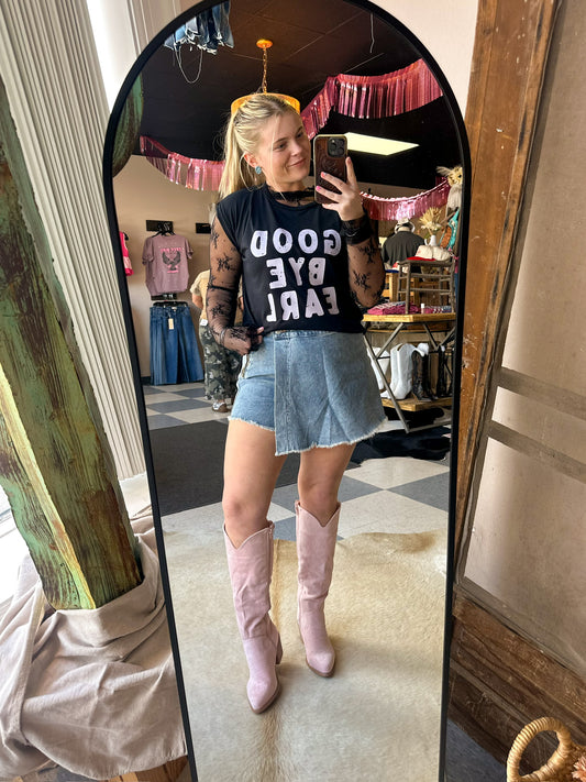 MICA: Denim Vintage Mini Skort