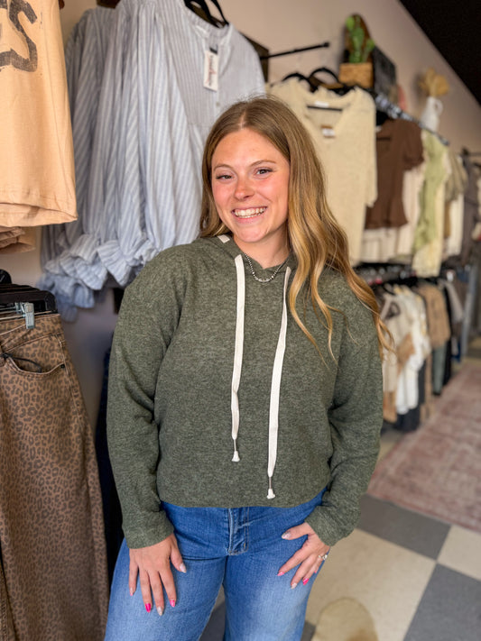 Olive Soft Brushed Hacci Hoodie