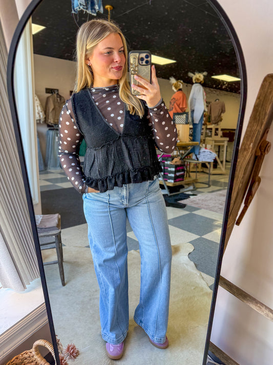 Polka Dottie Mesh Top