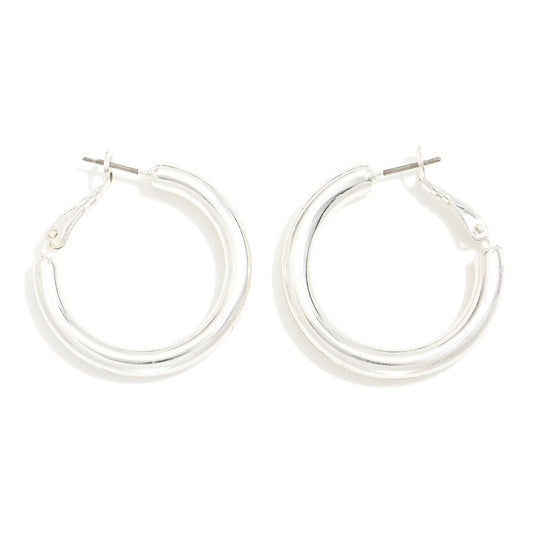 Small Chunky Hoop in Silver