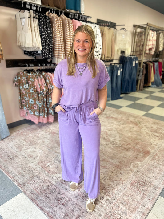 Lavender Vintage Washed Lounge Set
