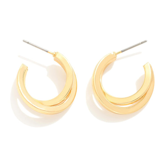 Intertwined Metal Hoop Earrings