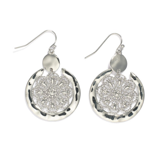 Mandala Flower Drop Earrings