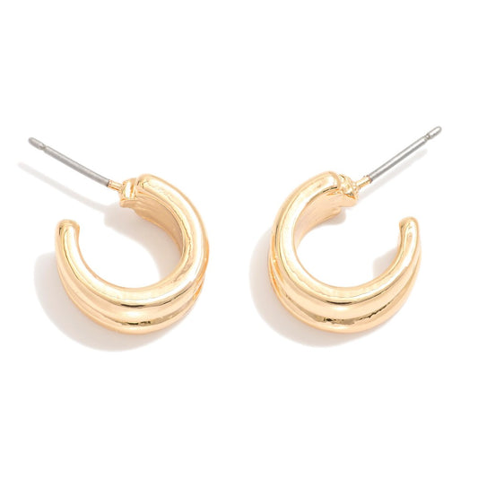 Gold Double Strand Hoop Earring