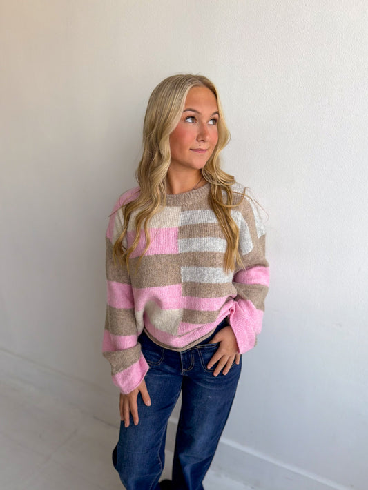 Cotton Candy Colorblock Sweater