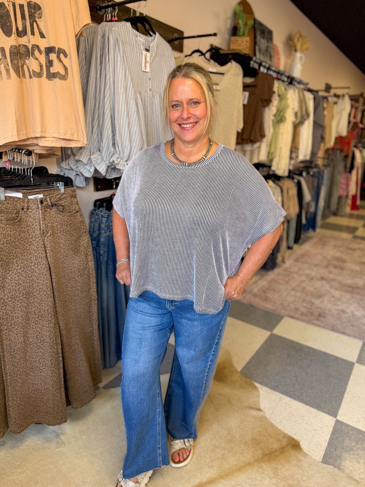 Frankie Ribbed Two Tone Top