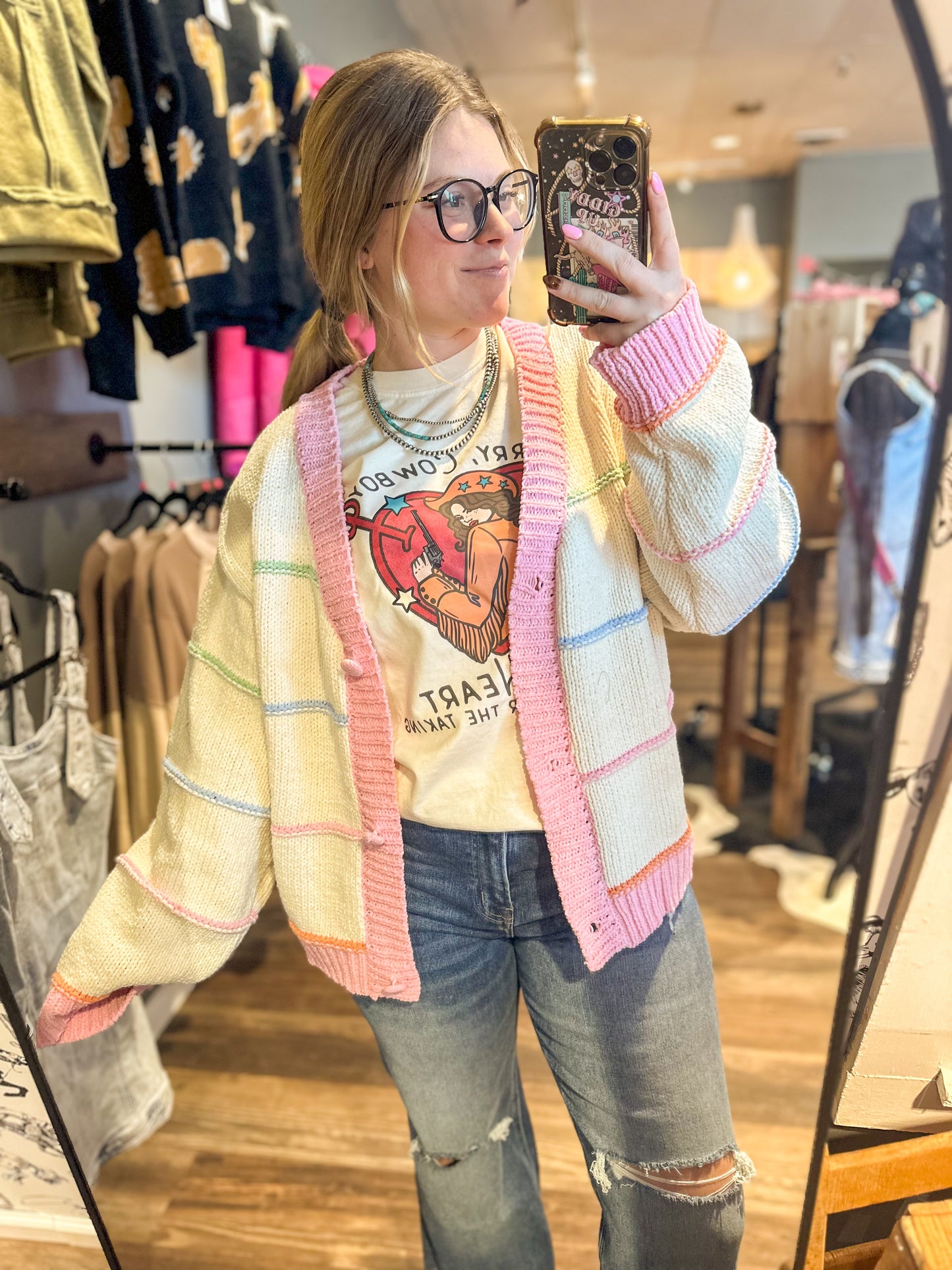 Melon Oversized Sweater Knit Cardigan