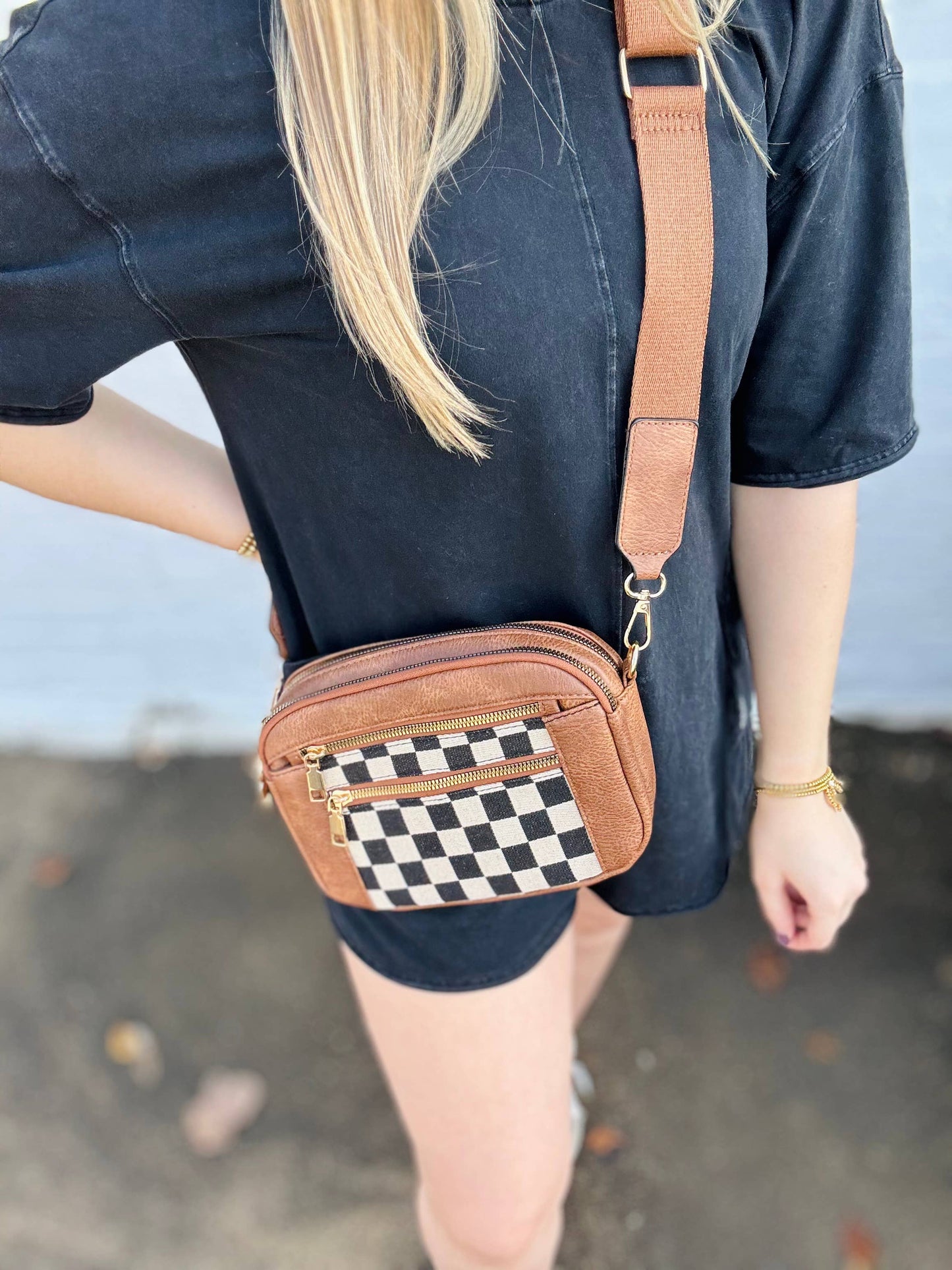 Checkmate Checkered Crossbody