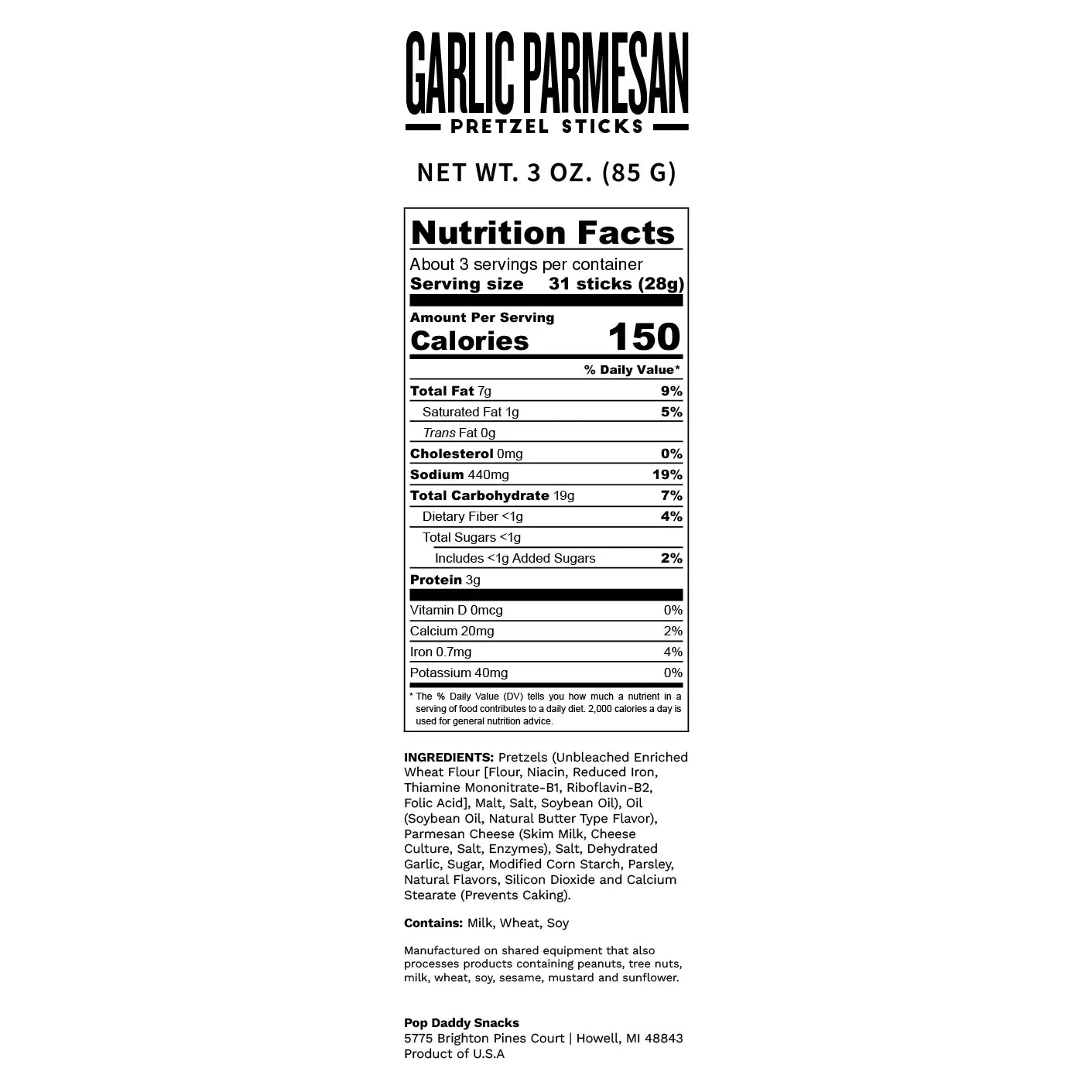 Pop Daddy Pretzels: Garlic Parmesan