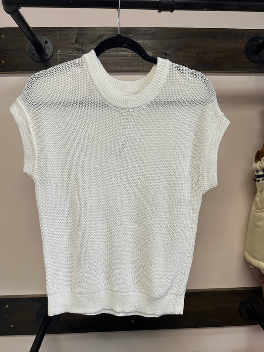 Sheer Knit Batwing Sweater Top