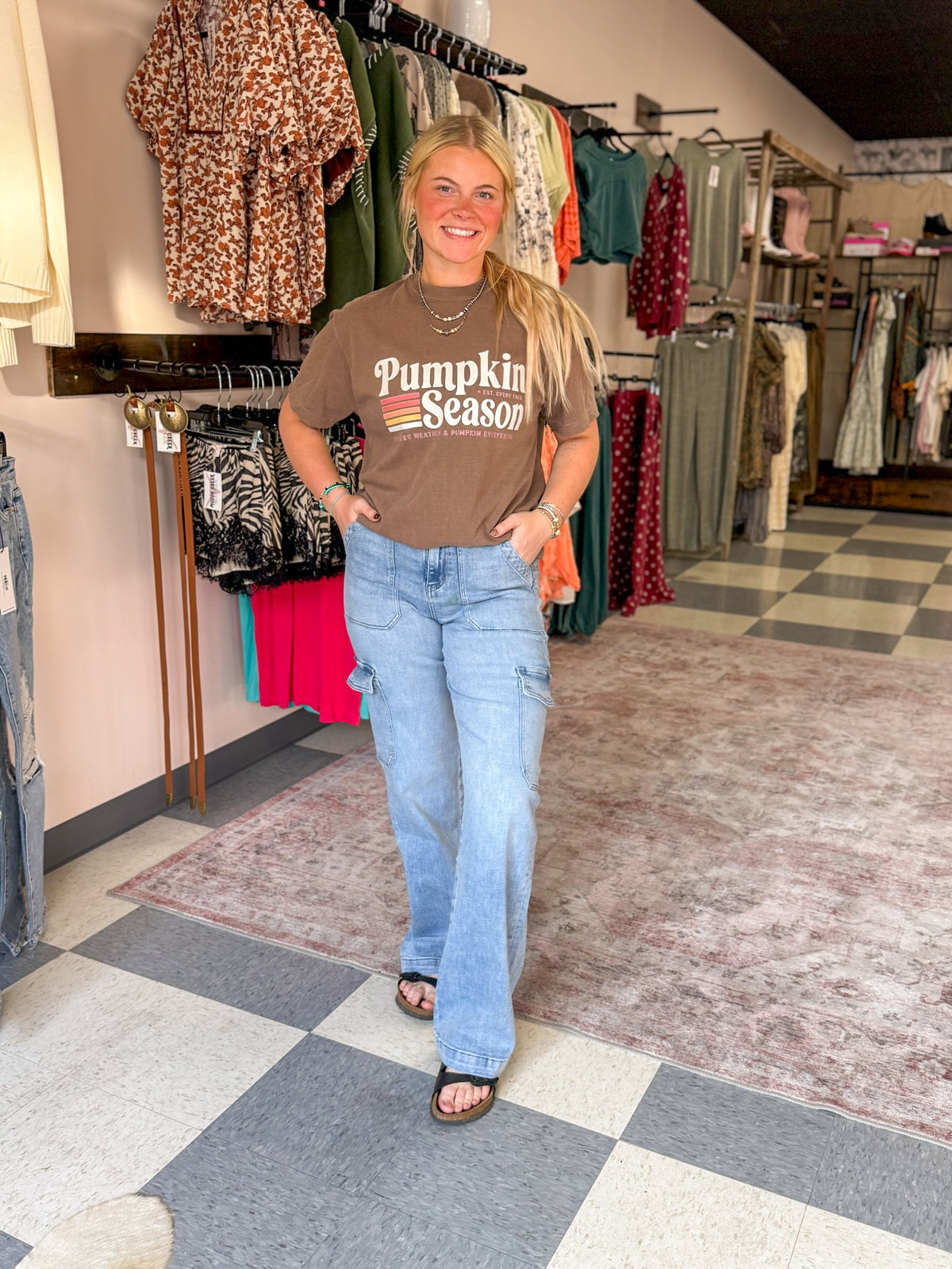 Pumpkin Season Retro Printed Graphic Tee