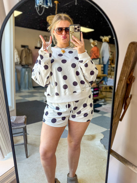 Darlin Dottie Set in Black/Cream