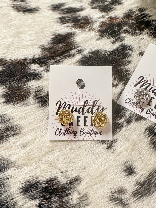 Knotted Gold Studs: Gold Dipped