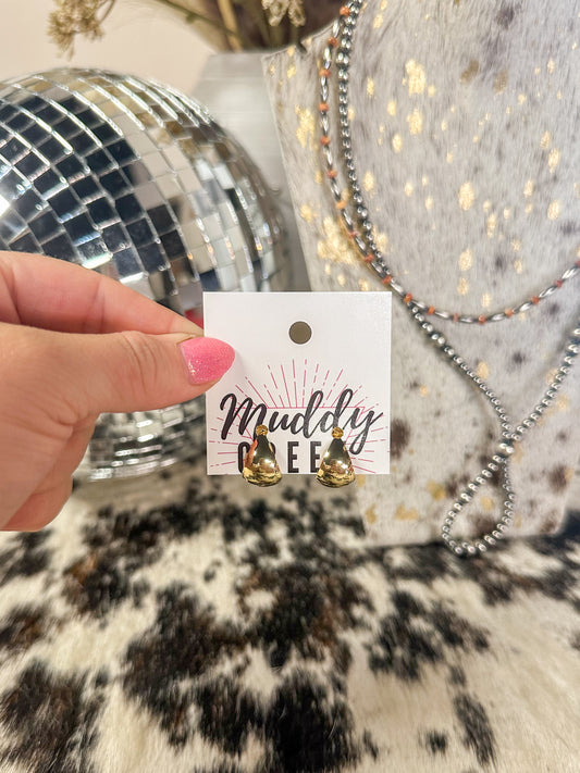 Mae Rounded Gold Hoops: Gold Dipped