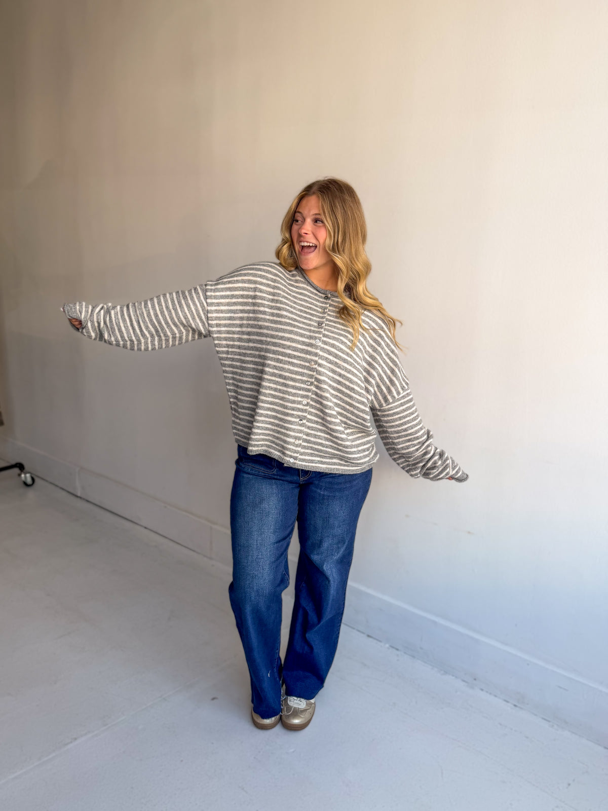 Heather Stripe Knitted Sweater